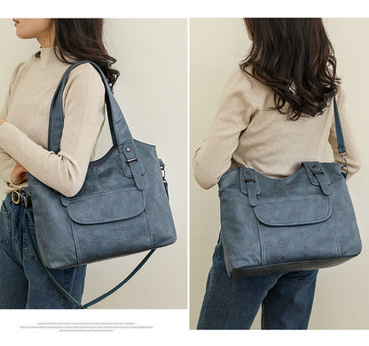 Περιορισμένη προσφορά 45% 📢👜 Νέα γυναικεία τσάντα ώμου από γνήσιο δέρμα, casual στυλ, μεγάλη χωρητικότητα✨ Μοντέρνα και εύκολα συνδυαζόμενη✨