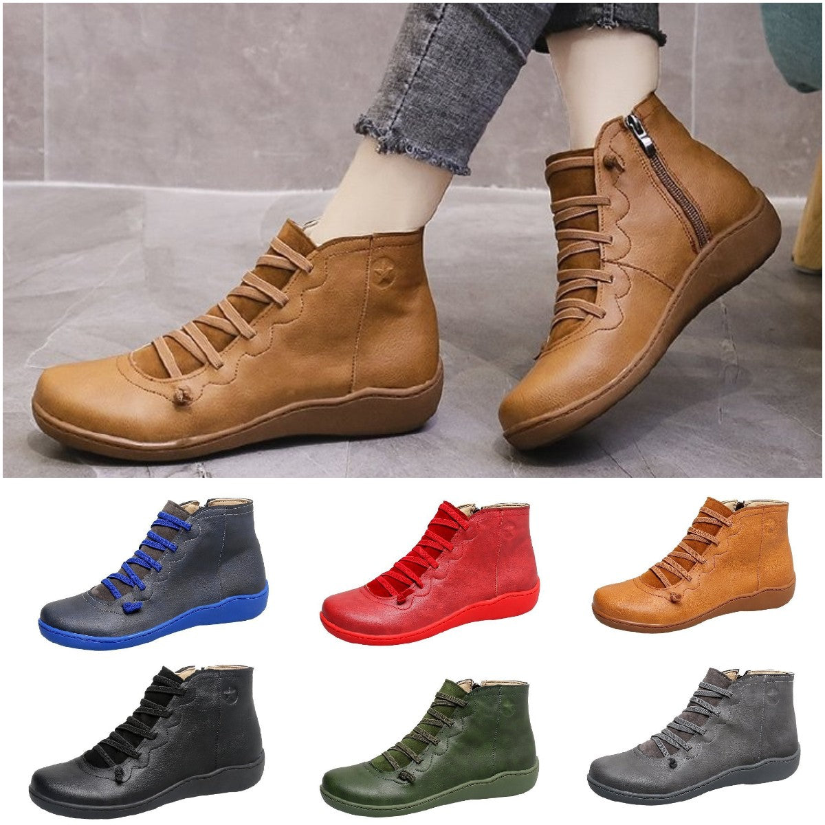 【30%OFF】🔥【35-43】Νέες γυναικείες μπότες μεγάλου μεγέθους κοντές περιστασιακές μπότες