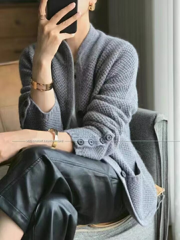 💋【-49% sezonska akcija】Novi francuski retro kardigan od kašmira za jesen i zimu – S–2XL