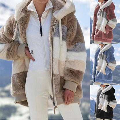 ☃️Limitált ajánlat 35% kedvezménnyel❄️【S-5XL】Új női téli kabát 2025, vastag plüss csíkkal