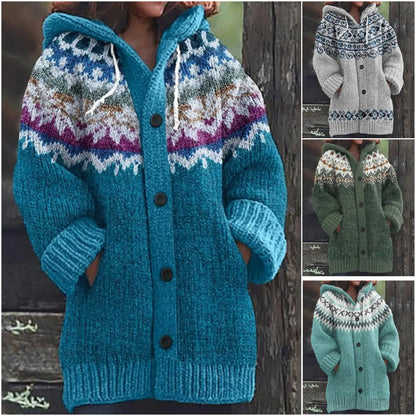 🔥🔥【S~5XL】✨Nova šarena pletena jakna s kapuljačom za jesen/zimu - debela i topla - savršena za jesensko i zimsko nošenje