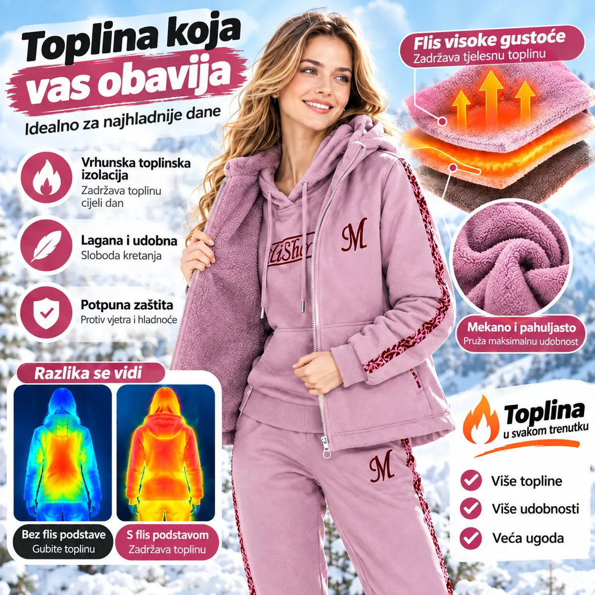🔥【Hlače + pulover + jakna】Novi sportsko-ležerni komplet za jesen/zimu 2026. – podstavljen i topao.