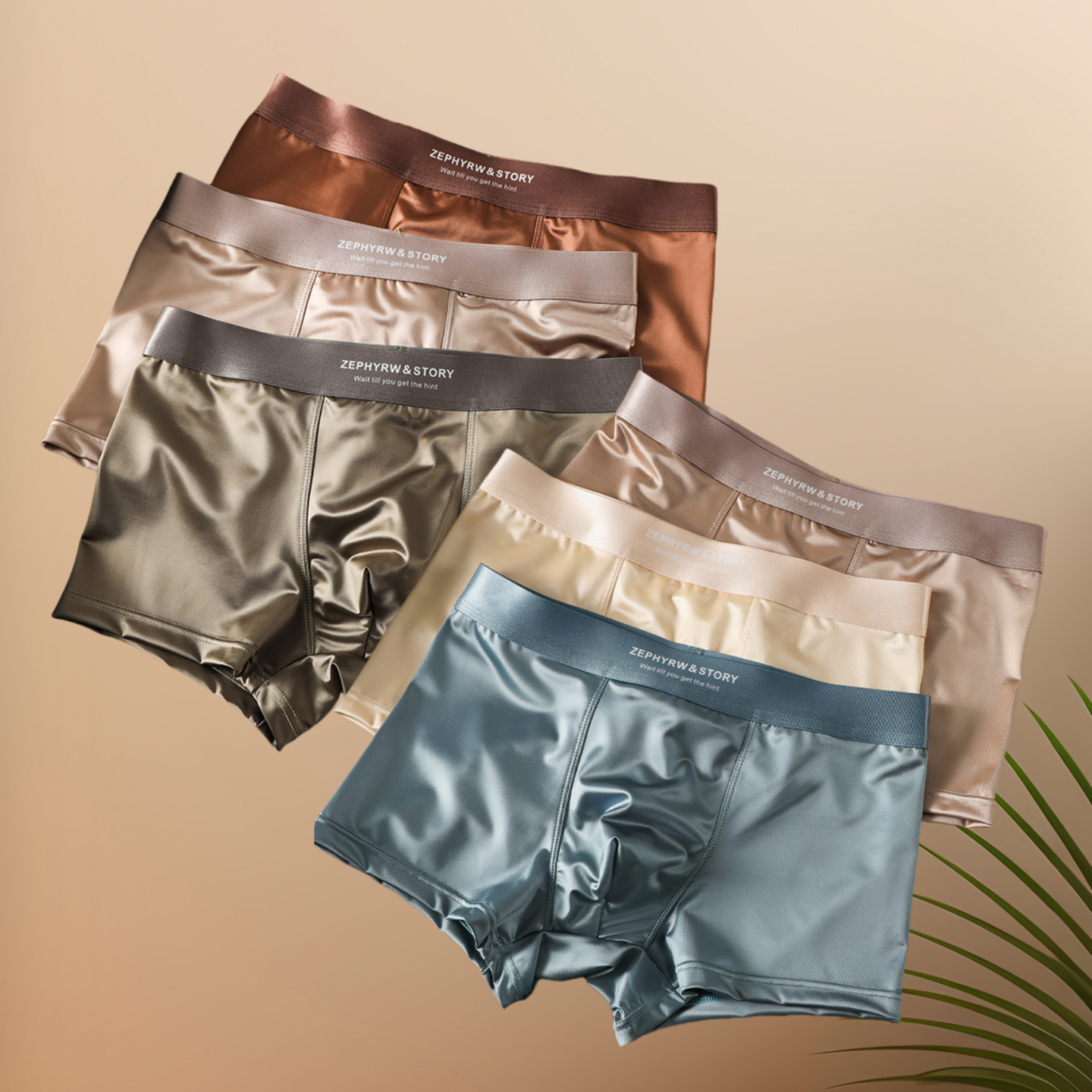 🔥🩲【Paquete de 6 unidades】Nuevos calzoncillos de seda fría para hombres, bóxers transpirables de verano, calzoncillos de satén para hombre