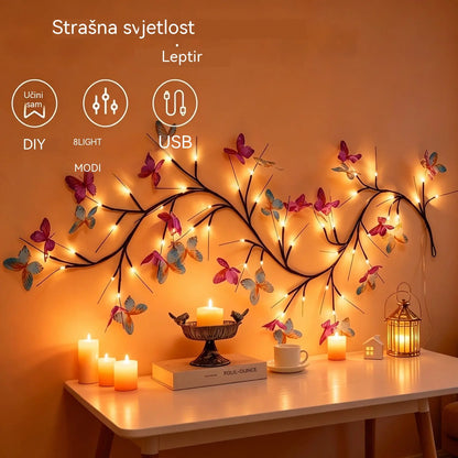 Fleksibilna LED svjetla u obliku penjačice s leptirima – stvorite čarobnu i toplu atmosferu u svom domu
