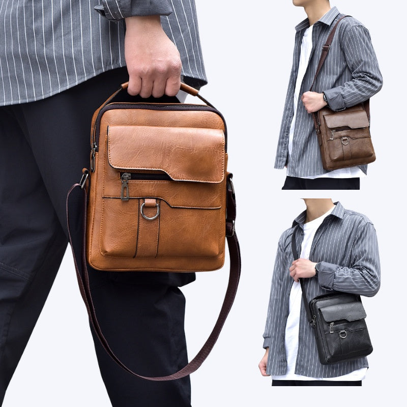 🔥Νέα προσφορά 50% έκπτωση 👜 Μοντέρνα και καθημερινή ανδρική δερμάτινη τσάντα, μεγάλη χωρητικότητα