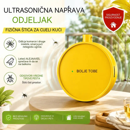 🔥【2 za samo 24 eura】🐦 Prijenosni ultrazvučni repelent za ptice | Automatski repelent za golubove, pogodan za balkone, vrtove i vanjske prostore