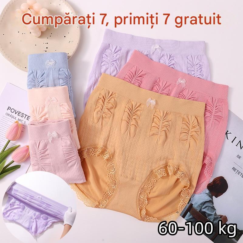 👩🔥【7  piezas】(60-100kg) ropa interior antibacteriana para control de abdomen, alta elasticidad, talle alto, ropa interior de talla grande